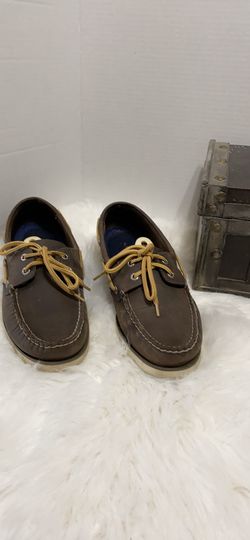 SPERRY TOP SIDER Brown Leather Upper Boat Deck Shoe Mens size 9.5 M