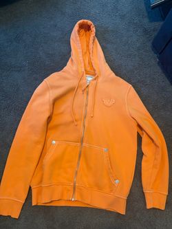 True Religion Orange Zip-Up Hoodie
