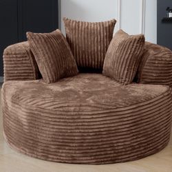 New Round Lazy Sofa.  Sponge Foam.  50x59x26H.  Free Delivery!