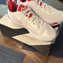 Luka 1 White Fire Red Basketball Shoes