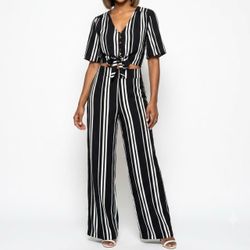 Live To Be Spoiled Grunge Striped 2-Piece Set Top XS Pants S