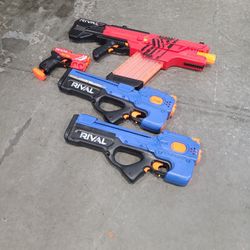 4 Rival Nerf Ball Guns 