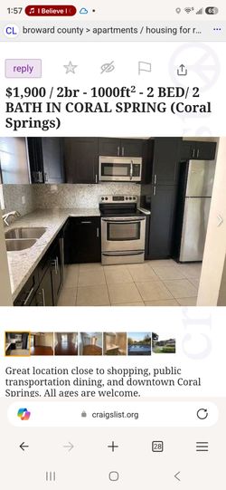 2 bedroom 2 bath  Coral Springs