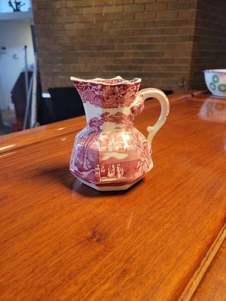 Mason's Ironstone Transferware Red Vista Pitcher