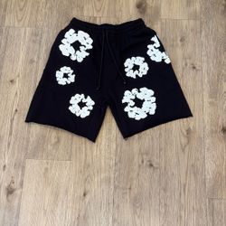 Denim Tear Shorts (MEDIUM) Black And White