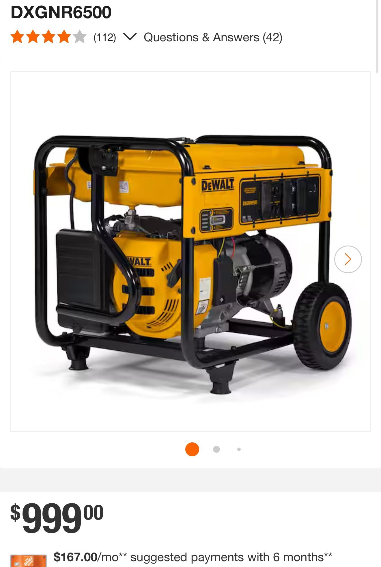 DeWalt DXGNR6500 New never Used