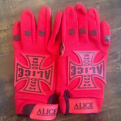 Alice Hollywood moto gloves Red October 