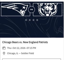4 Tickets Chicago Bears vs New England Patriots