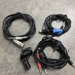Microphone Cables (2) And Hosa stereo breakout cable . Everything For $20