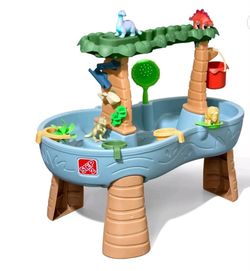 Step2 Dino Showers Multi-Color Plastic Water Table for Toddlers with 13-Piece Playset