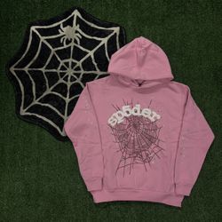 Sp5der OG Web Hoodie Pink
