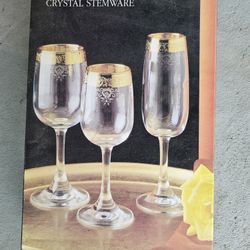 Crystal Stemware 24 Kts Gold Rim