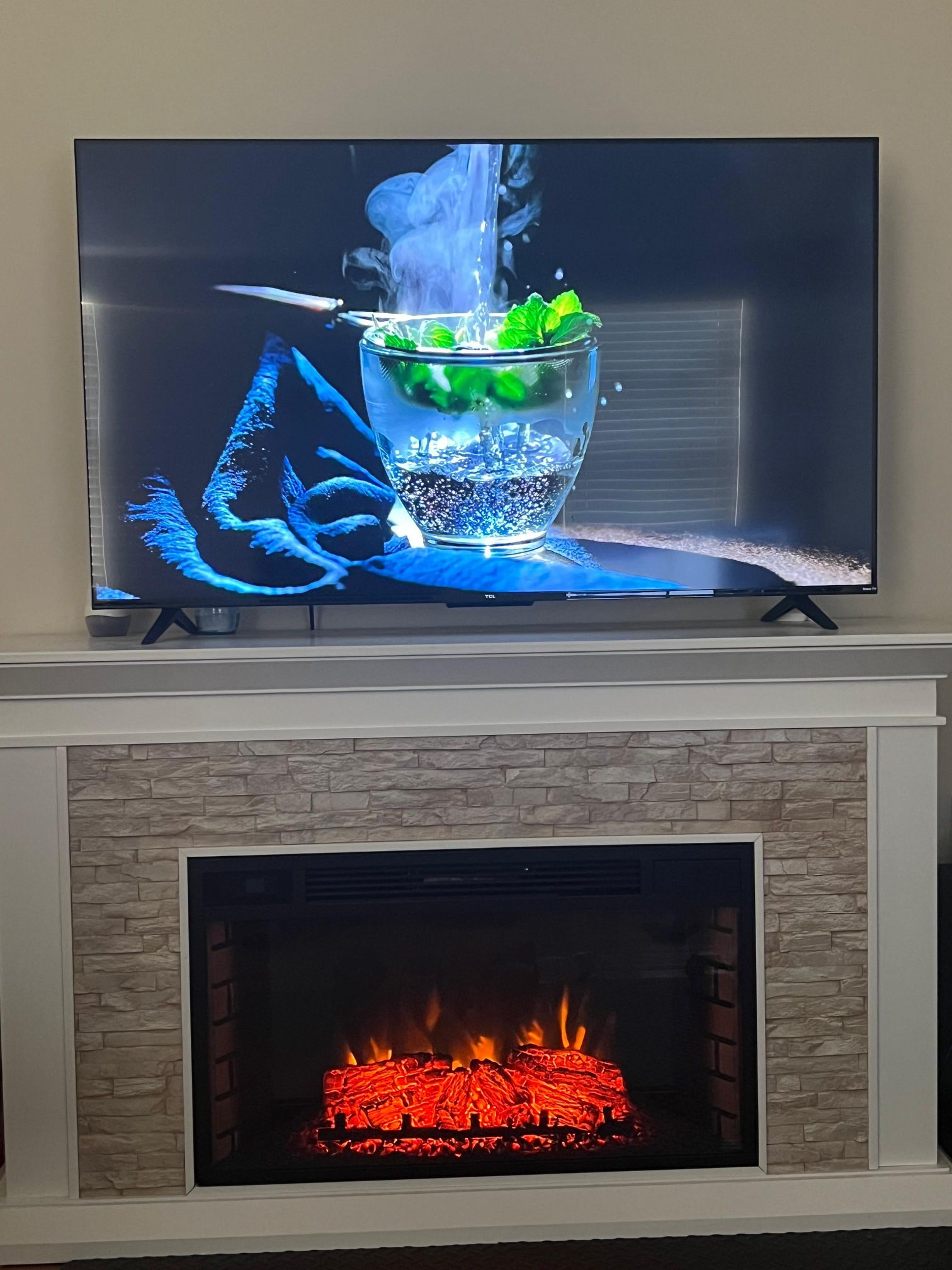 Flat Screen TV And Electric Fire Place