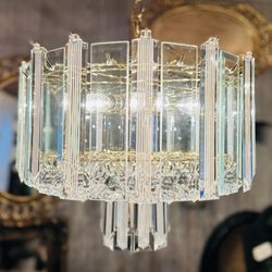 Gorgeous Vintage Acrylic & Glass Chandelier 