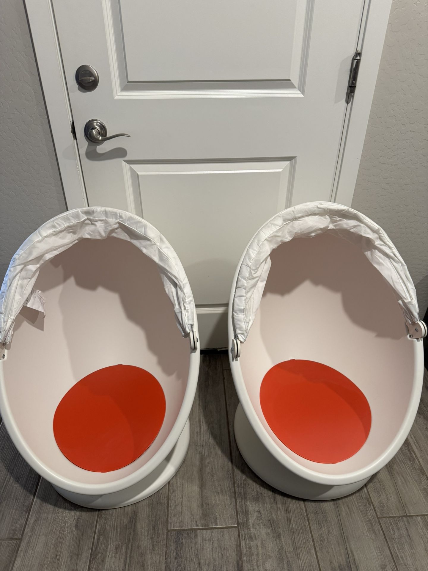 IKEA Ps Lömsk Swivel Chair Childs Pod Egg Chair White Canopy Kids