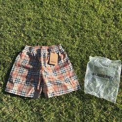 Burberry Pattern Shorts, Size Medium Brand New With Tags