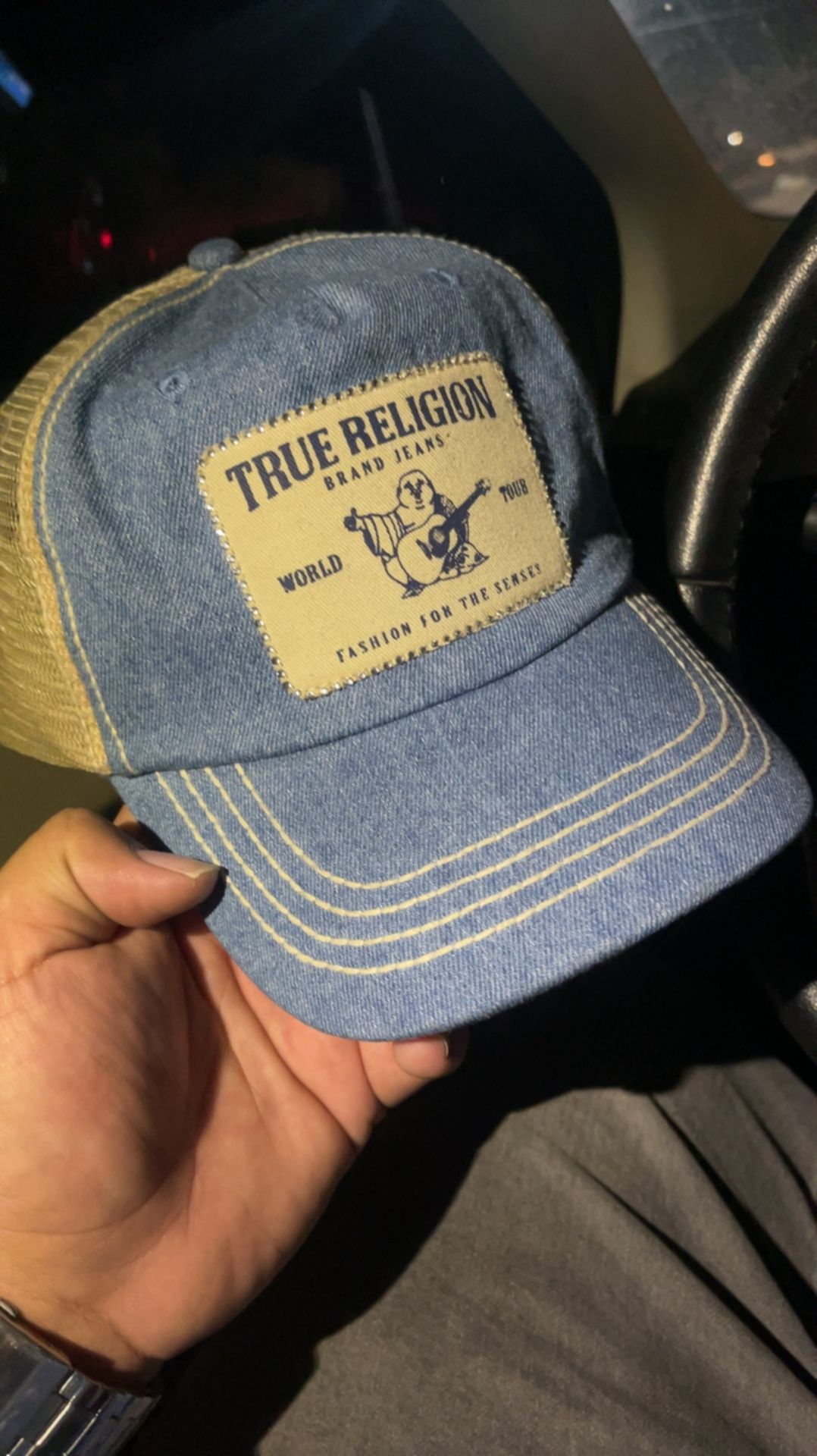 True Religion Trucker Hat Rhinestones