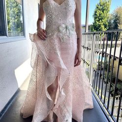 Pink Prom Formal Dress Gown Size Small 2 (SEE DESCRIPTION)