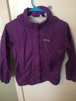 Eggplant purple girls Marmot rain jacket size M