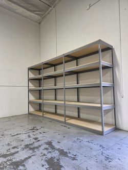 5 Tier Shelving 48 in W x 24 in D American Made Used Heavy Duty Steel Boltless Storage Racks Delivery Available
