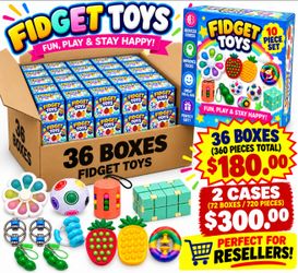 Fidget Toys 36-Box Bulk Set (360 Pieces)