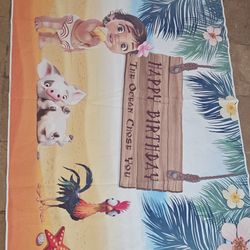 Moana Birthday Backdrop 