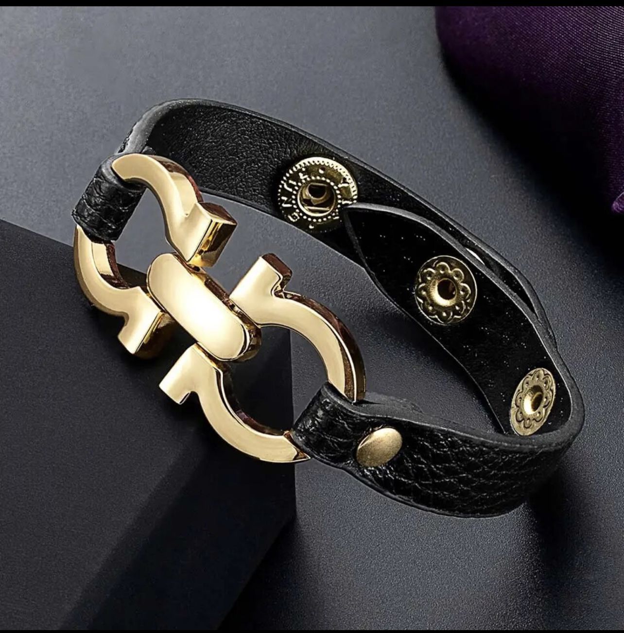 Leather Geometric Bracelet 