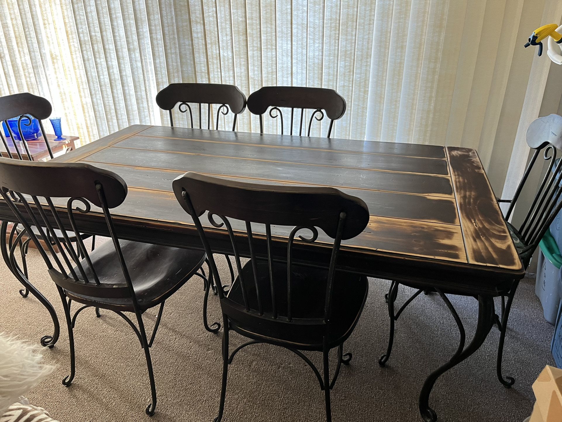 Farmhouse Kitchen Set With 6 Chairs /Bakers Rack for Sale in West Palm Beach, FL OfferUp