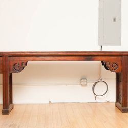 Antique Chinese Elm Altar Table With Everted Flanges