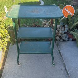 Midcentury Rolling 3 Tier Tray Rack $30