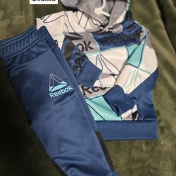 Reebok Baby 2 Piece Printed Pullover Hoodie and Jogger Pants Outfit Set, Sizes 12M