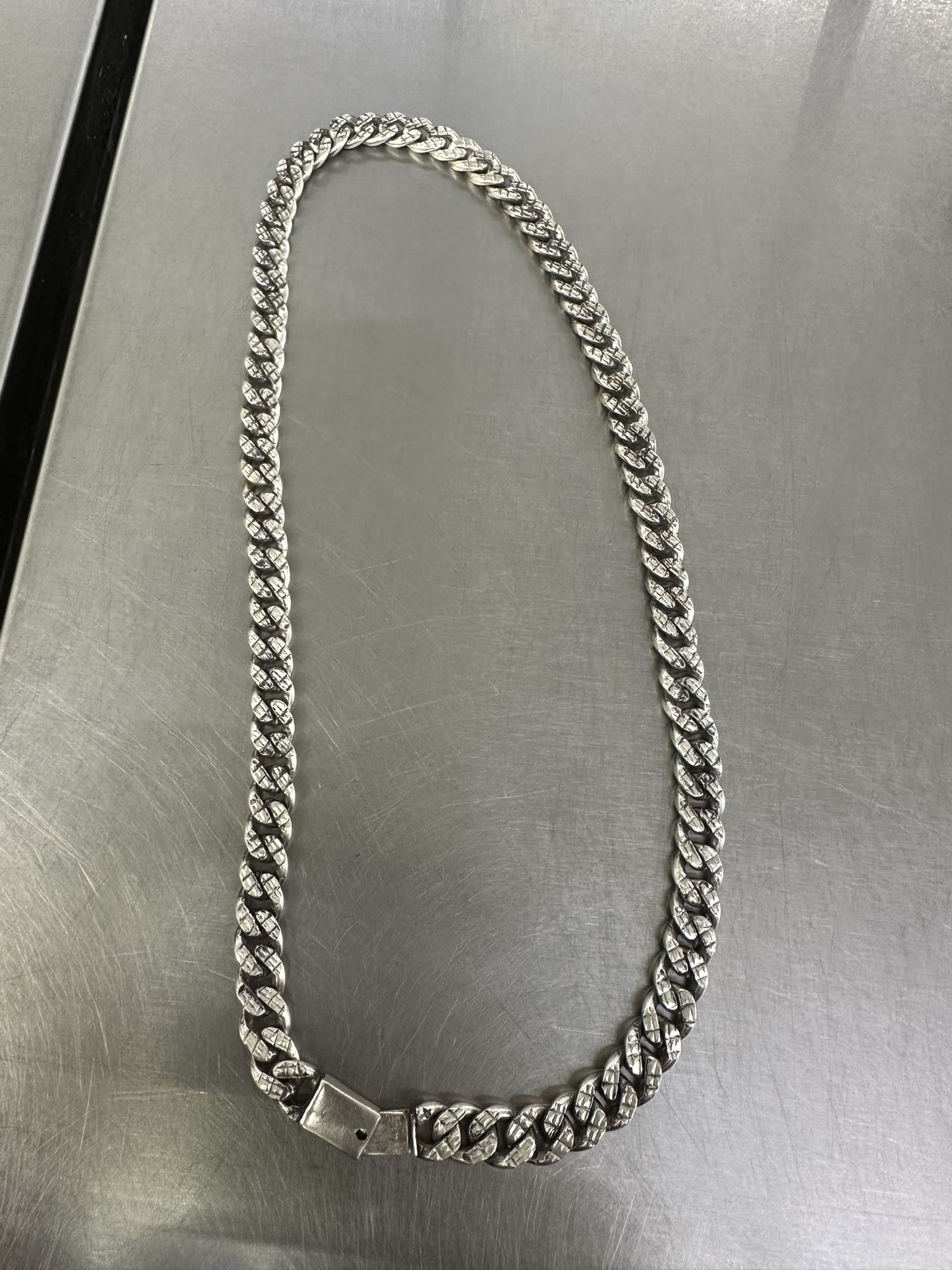 Mexican silver chain Cuban