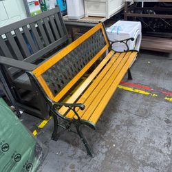 Garden Bench, Pine Park Bench Porch Bench with Diamond Weaving Backrest, 470 LBS Bearing Capacity, Weatherproof Outdoor Wood Bench for Backyard Deck L