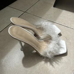 White Fur Heels