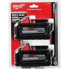 2 Pack Sealed New 6.0 High Output Milwaukee M18 Batteries 