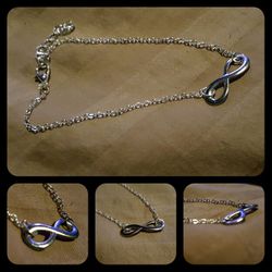 Infinity symbol silver fashion anklet or bracelet