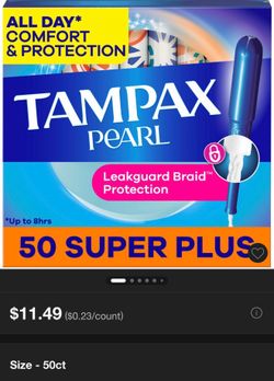 Tampax pearl size SUPER PLUS 55 CT