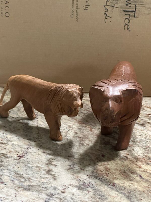 Vintage Carved Tear Lion