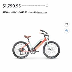XPRIT Beach Cruiser Electric Bike (500W Motor, 48V/10.4Ah Battery, 28mph Top Speed, 30 miles Average Mileage), Watermelon