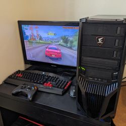 Gigabyte Gaming PC - AMD Ryzen 5 1500x 4.0ghz, 16gb DDR4 RAM, Nvidia GeForce 970 4gb GPU GTA V, Red Dead, PUBG, NEW 256gb SSD, 600w PS, Gaming Case/MB