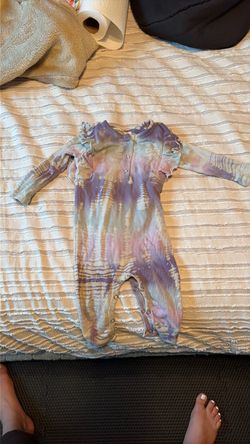 6-12m Baby Tie-Dye Ribbed Footed Romper onsie
