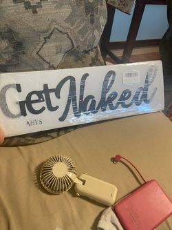 Get naked metal sign