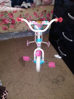 Girl Bike And Dora Table With The Umbrella And Chairs