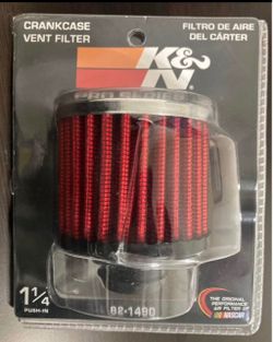 K&N Crankcase Vent Filter 1-1/4 Push-In