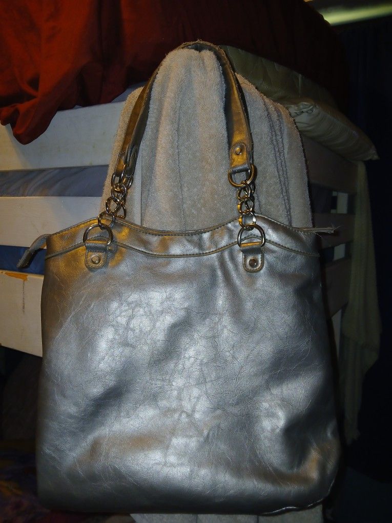 Silver Colored Purse Big