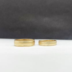 14k solid gold wedding band ( argollas matrimonio ) italiana