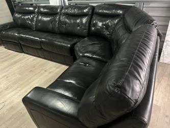 SECTIONAL GENUINE LEATHER RECLINER ELECTRIC .. DELIVERY SERVICE 🚚 AVAILABLE 💥✅🚛