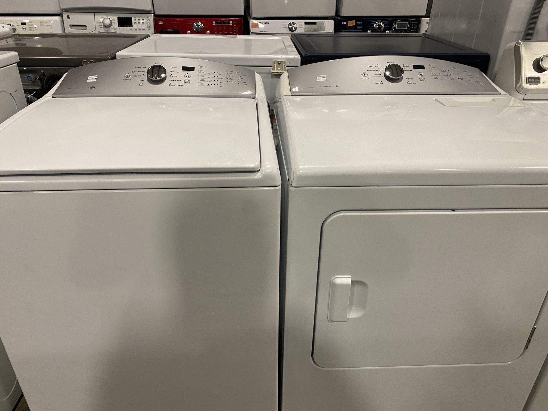 KENMORE XL CAPACITY TOP LOAD WASHER DRYER ELECTRIC SET WITH WARRANTY 