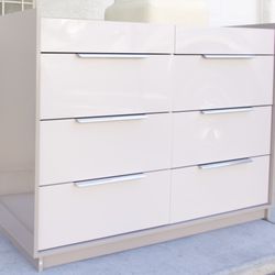 Cream & Gray 8 Drawer LED Dresser 