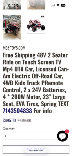 Kids Pink Can Am 48V